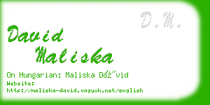 david maliska business card